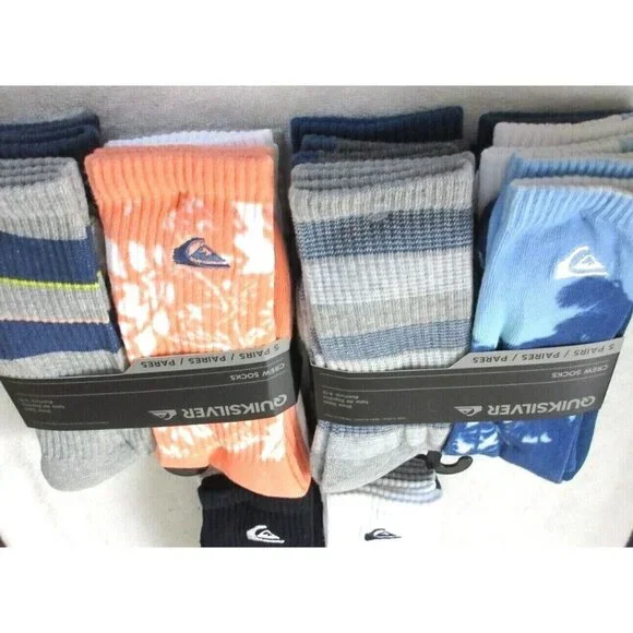 Men's Quiksilver Surf Crew Length socks lot of 5 pairs Size 6-12 NWT - Picture 6 of 9